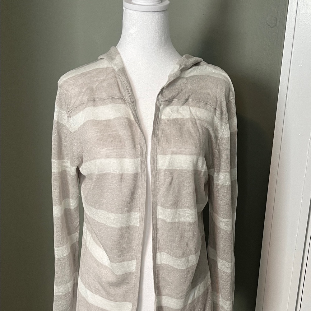 Striped Hooded Cardigan